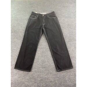 Ecko Jeans Men 38x32 Black Cotton Denim Streetwear Grunge Skater Baggy Fit Y2k